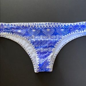Blue and white bikini bottoms